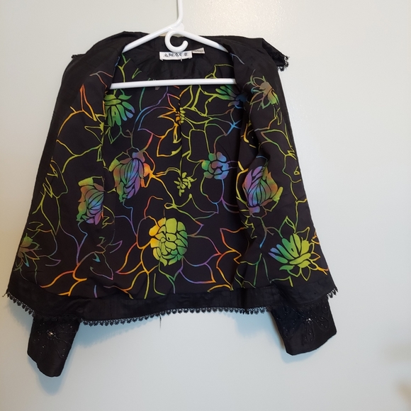 Anage black jacket silk Size Medium - Picture 8 of 15